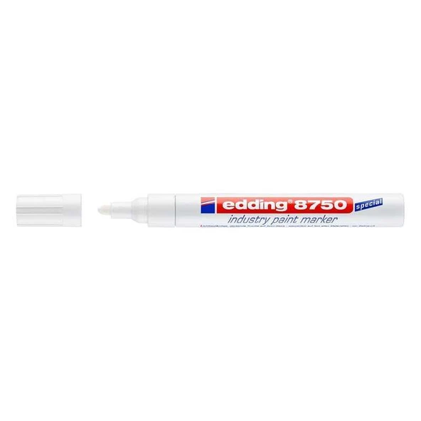 Edding E-8750 Tam Örtücü Endüstri Kalemi  Beyaz ürün görseli 1