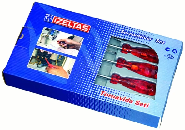 İzeltaş 8li Kraft Düz Tornavida Seti ürün görseli 1