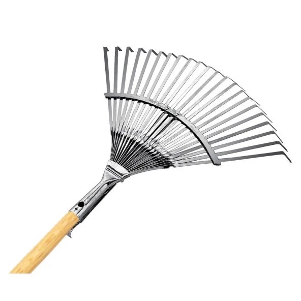 Gardener 10733 Ahşap Saplı Ayarlı Metal Çim ve Yaprak Toplama Tırmığı ürün görseli 1