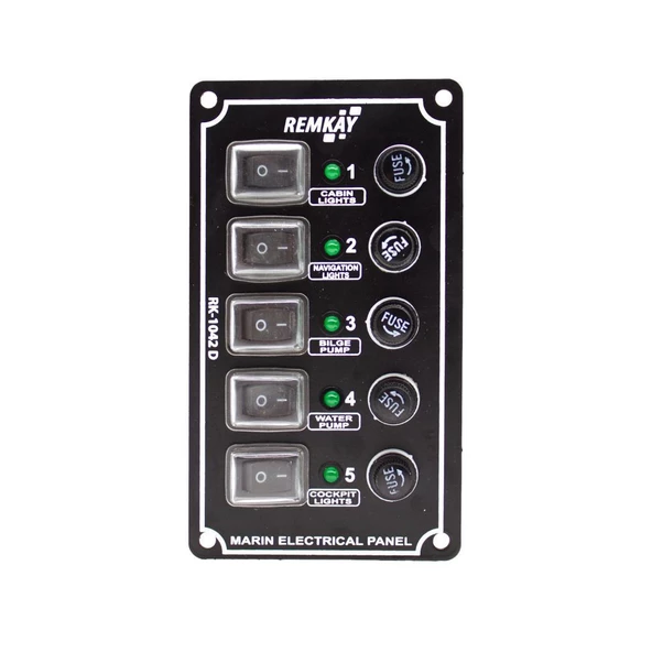 Remkay 12V İzoleli Dikey Switch Panel  10lu - Resim 3