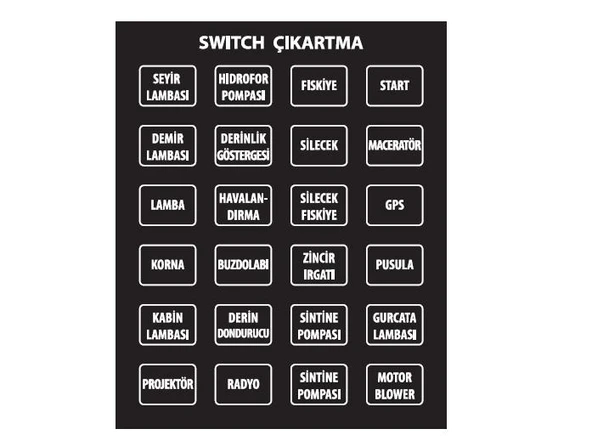 Bfy Switch İçin Kare Türkçe Çıkartma 24 parça ürün görseli 1