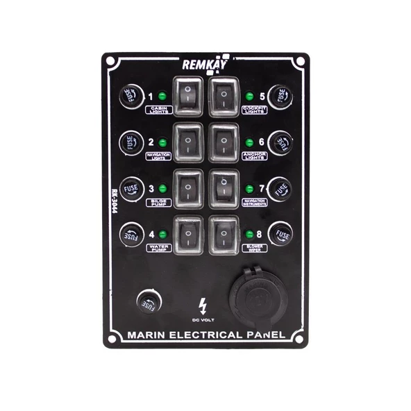 Remkay 12V İzoleli Çakmaklı Switch Panel  12li - Resim 4