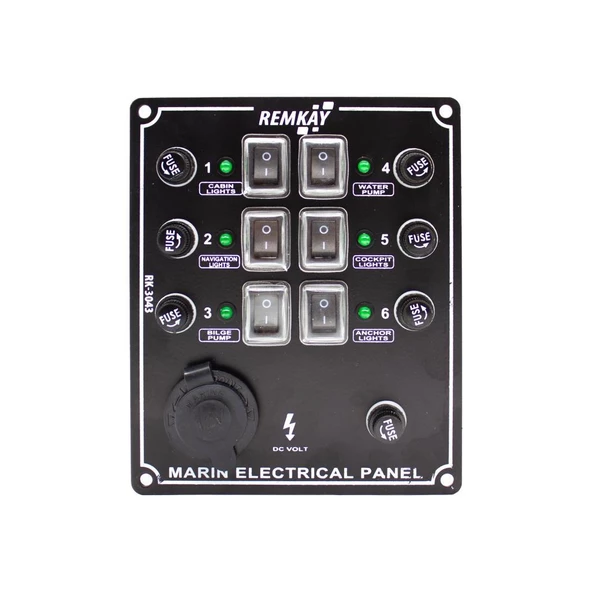 Remkay 12V İzoleli Çakmaklı Switch Panel  10lu - Resim 3