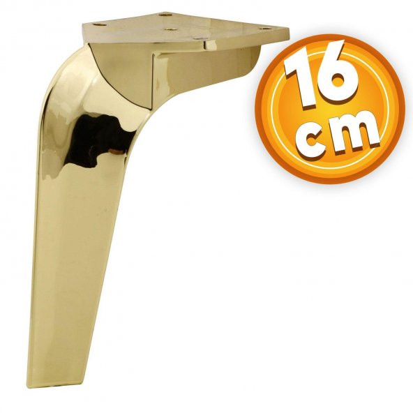 Lüks Mobilya Kanepe Sehpa TV Ünitesi Koltuk Ayağı 16 cm Parlak Gold Baza Ayak ürün görseli 1