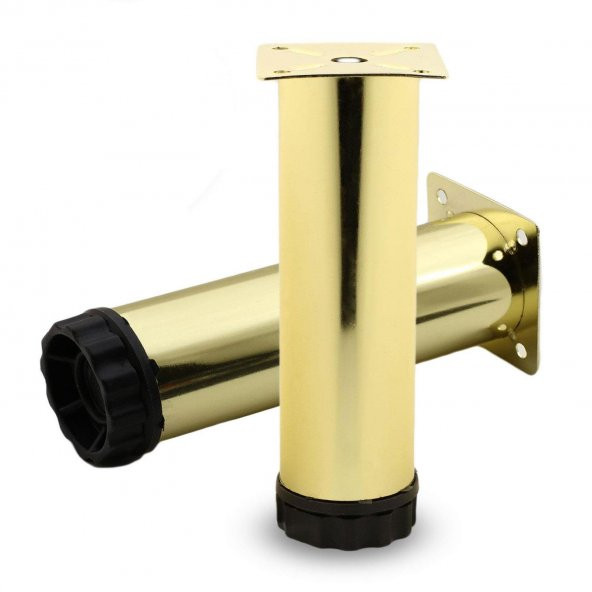 Mobilya Kanepe Sehpa TV Ünitesi Koltuk Ayağı Ayarlanabilir 15 cm Gold Altın Metal Baza Ayak ürün görseli 1