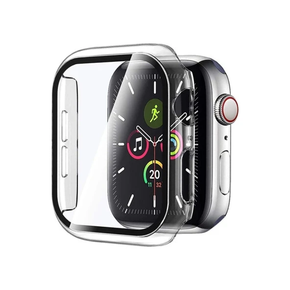 Apple Watch 7 41 Mm Uyumlu Kasa Ve Ekran Koruyucu 360 Tam Koruma Kılıf Şeffaf ürün görseli 1