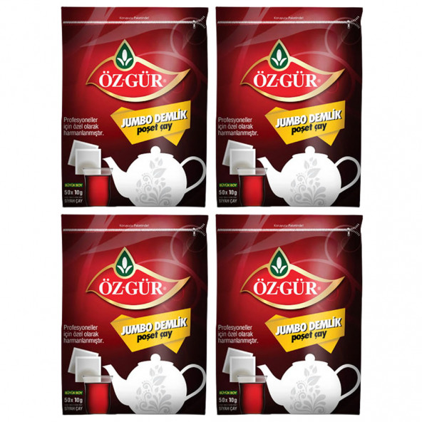 ÖZ-GÜR Jumbo Demlik Poşet Çay 10 Gr 50'li 4 Adet ürün görseli 1