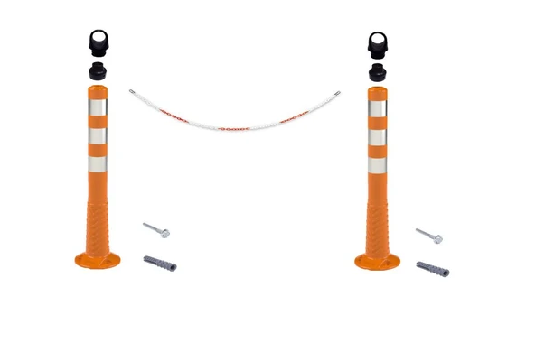 Otopark Düzenleyici (2 Adet 75 Cm Delinatör + 3 Metre 8 mm Zincir) ürün görseli 1