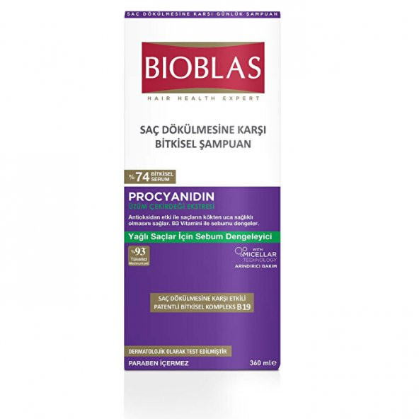 Bioblas Procyanıdın Saç Dökülmesine Karşı Bitkisel Şampuan 360 ml ürün görseli 1