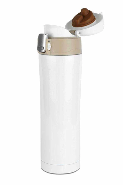 Beyaz Çelik Termos Matara 500 Ml - Resim 2