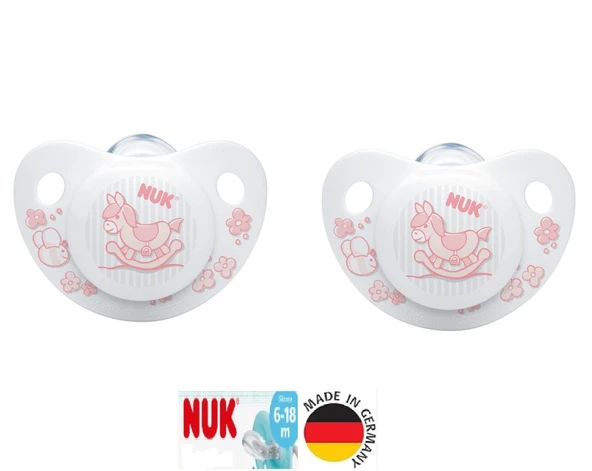 Nuk Baby Ortodontik Rose&Blue Silikon Emzik 6-18 Ay İkili / Pembe ürün görseli 1