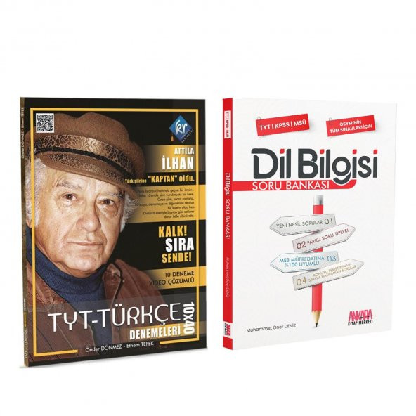 KR Akademi TYT Türkçe Deneme ve AKM Dil Bilgisi Soru Bankası Seti 2 Kitap ürün görseli 1
