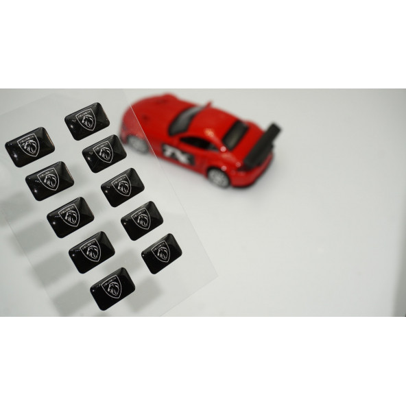 Peugeot Yeni Nesil Logo 3D Cam Açma Torpido Konsol Ayna Çıkartma Seti ürün görseli 1