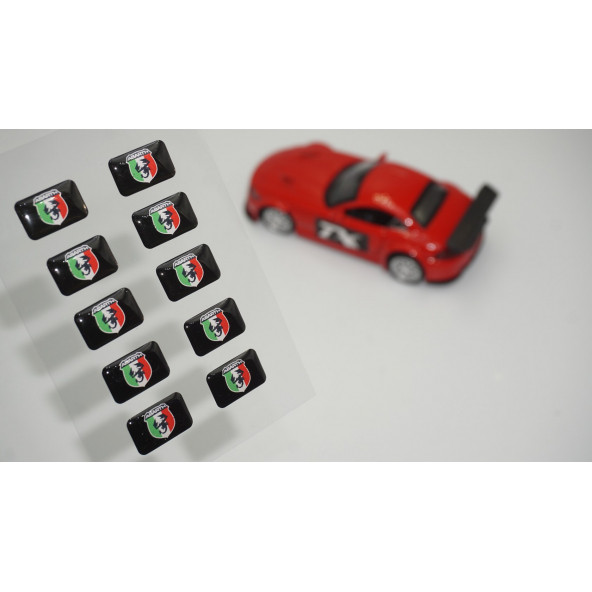 Abarth Logo 3D Cam Açma Torpido Konsol Ayna Çıkartma Seti ürün görseli 1