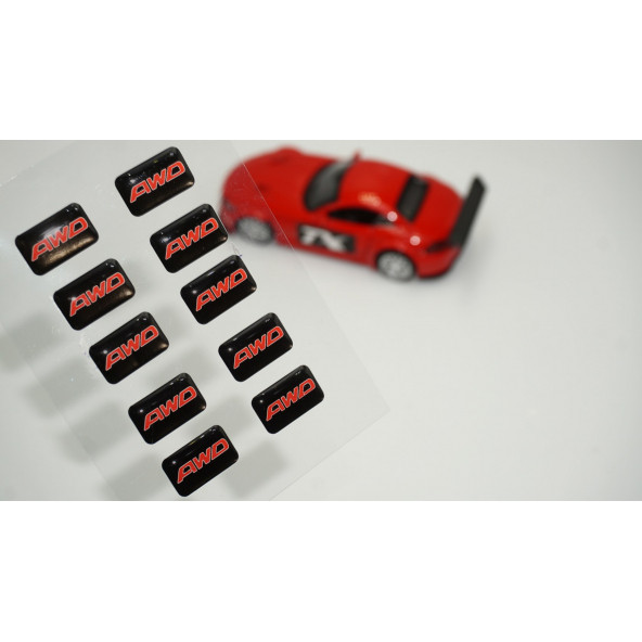 Arazi Off Road Suv AWD Logo 3D Cam Açma Torpido Konsol Ayna Çıkartma Seti ürün görseli 1