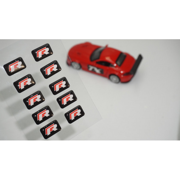 Volkswagen R Line Logo 3D Cam Açma Torpido Konsol Ayna Çıkartma Seti ürün görseli 1