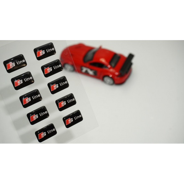 Audi S Line Logo 3D Cam Açma Torpido Konsol Ayna Çıkartma Seti ürün görseli 1