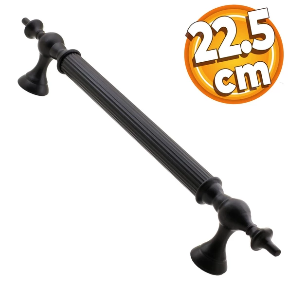 Çukurca Sürgülü Kapı Çekme Kolu Tutma Kulpu Kulbu Çelik Dış Kapı Tutamağı Kol Mat Siyah 22.5 Cm ürün görseli 1