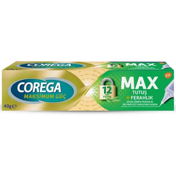 Corega Max Tutuş Ve Ferahlık Diş Protezi Yapıştırıcı Krem 40 gr ürün görseli 1