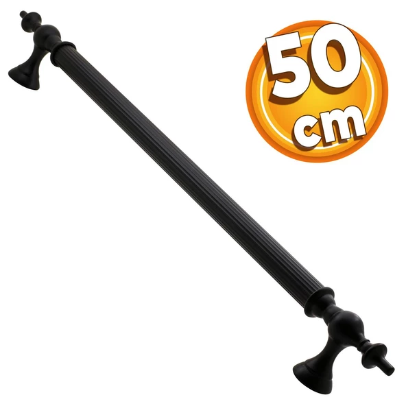 Çukurca Sürgülü Kapı Çekme Kolu Tutma Kulpu Kulbu Çelik Dış Kapı Tutamağı Kol Mat Siyah 50 Cm ürün görseli 1