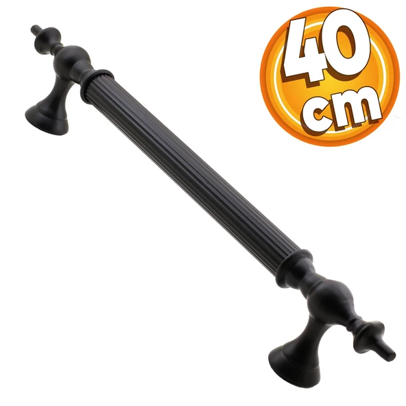 Çukurca Sürgülü Kapı Çekme Kolu Tutma Kulpu Kulbu Çelik Dış Kapı Tutamağı Kol Mat Siyah 40 Cm ürün görseli 1