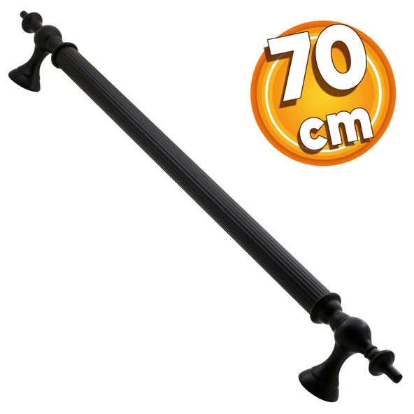 Çukurca Sürgülü Kapı Çekme Kolu Tutma Kulpu Kulbu Çelik Dış Kapı Tutamağı Kol Mat Siyah 70 Cm ürün görseli 1