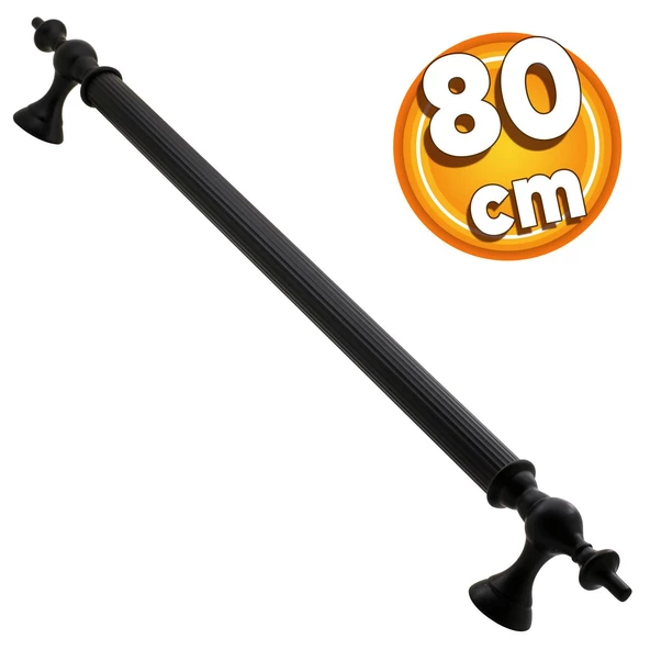 Çukurca Sürgülü Kapı Çekme Kolu Tutma Kulpu Kulbu Çelik Dış Kapı Tutamağı Kol Mat Siyah 80 Cm ürün görseli 1