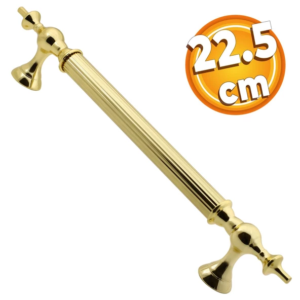 Çukurca Sürgülü Kapı Çekme Kolu Tutma Kulpu Kulbu Çelik Dış Kapı Tutamağı Kol Gol Altın 22.5 Cm ürün görseli 1