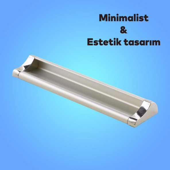 Mobilya Dolap Kapak Çekmece Kulpu Kulbu 160 mm Mat Krom Metal Kulp ürün görseli 1