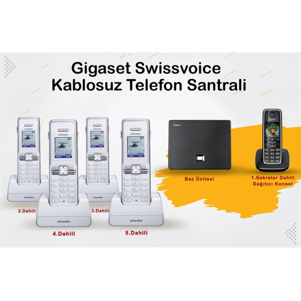 Gigaset C530 5 Dahili Swissvoice Telsiz Kablosuz Telefon Santrali ürün görseli 1