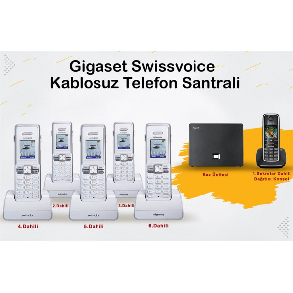 Gigaset C530 6 Dahili Swissvoice Telsiz Kablosuz Telefon Santrali ürün görseli 1