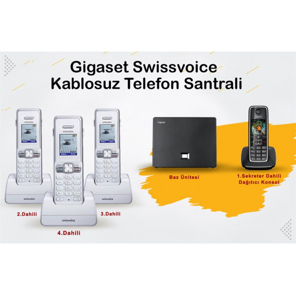 Gigaset C530 4 Dahili Swissvoice Telsiz Kablosuz Telefon Santrali ürün görseli 1