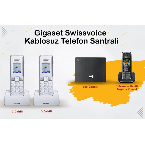 Gigaset C530 3 Dahili Swissvoice Telsiz Kablosuz Telefon Santrali ürün görseli 1