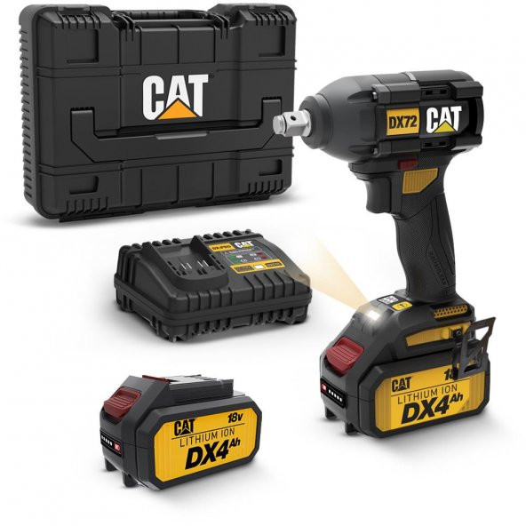 CAT DX72 18Volt/4.0Ah Li-ion Çift Akülü Şarjlı 350Nm Kömürsüz Profesyonel Somun Sıkma ürün görseli 1