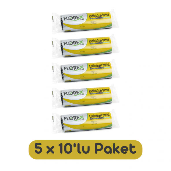 Florex Endüstriyel Battal Boy Çöp Torbası 72x95 Cm 10lu Rulo Siyah 5 Rulo (50 Adet) ürün görseli 1