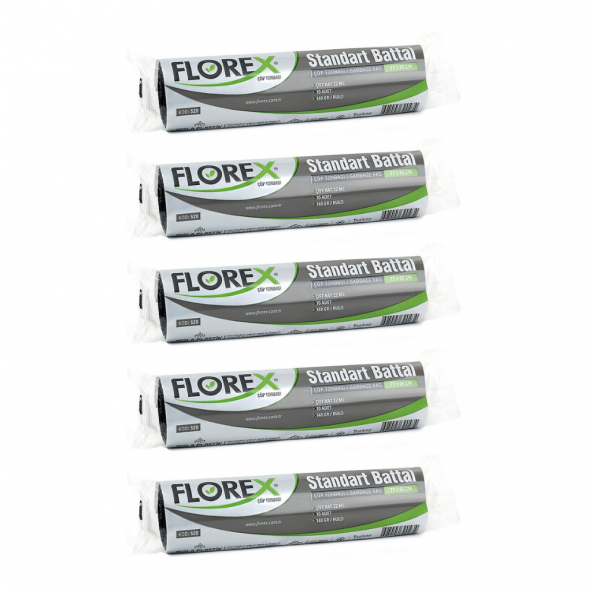 Florex Standart Battal Boy Çöp Torbası 72x95 Cm 10lu Rulo Siyah 5 Rulo (50 Adet) ürün görseli 1