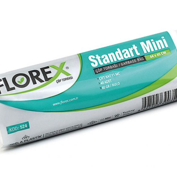 Florex Standart Mini Boy Çöp Torbası 44x45 Cm 40lı Rulo Beyaz ürün görseli 1