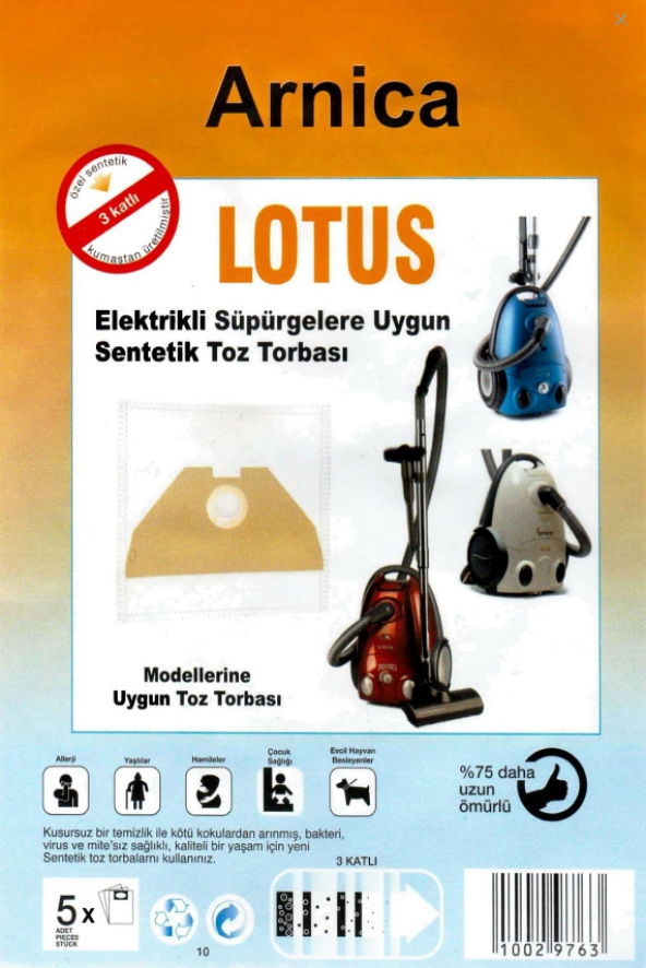 ARNİCA LOTUS YATIK SÜPÜRGE TORBASI (5 ADET) ürün görseli 1