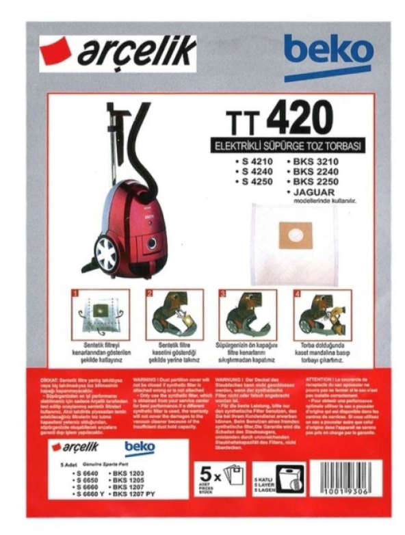 ARÇELİK BEKO S4210,S4240,S4250,BKS3210,BKS2240,BKS2250,JAGUAR (5 adet) ürün görseli 1