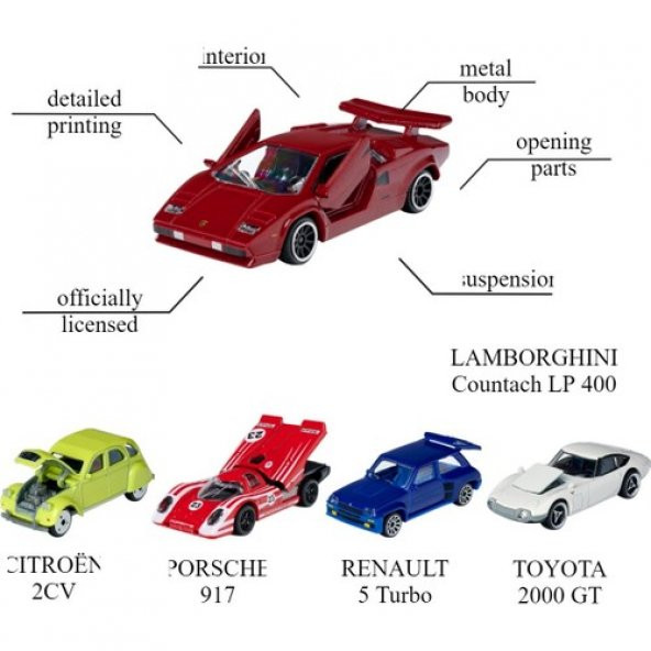 Majorette 1:64 Giftpack 5li Arabalar Serisi Vintage - Resim 2