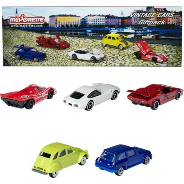 Majorette 1:64 Giftpack 5li Arabalar Serisi Vintage - Resim 5