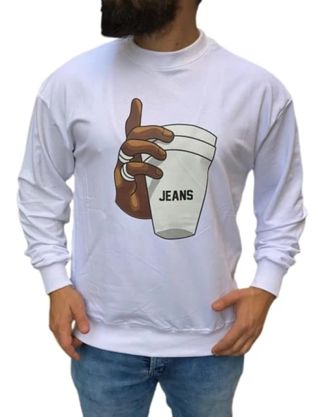 Braazi Erkek Basic Baskılı Sweatshirt St01533 ürün görseli 1