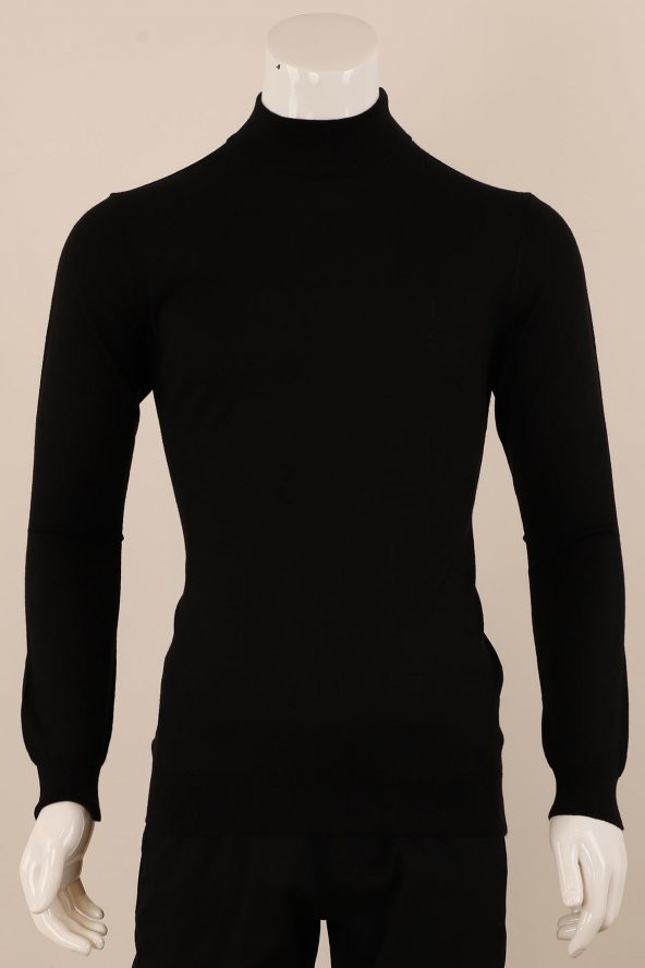 Slim Fit Yünlü Boğazlı Triko - Resim 2