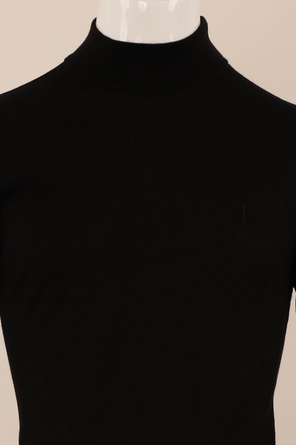 Slim Fit Yünlü Boğazlı Triko - Resim 3