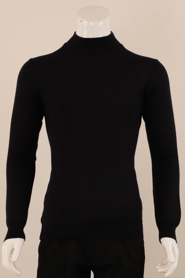 Slim Fit Yünlü Boğazlı Triko - Resim 4
