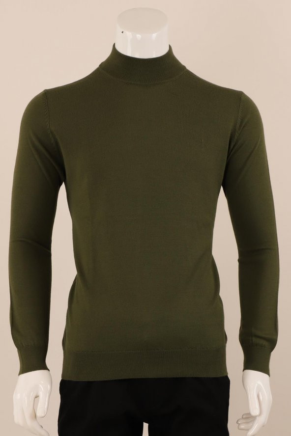 Slim Fit Yünlü Boğazlı Triko - Resim 8
