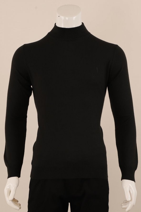 Slim Fit Yünlü Boğazlı Triko - Resim 10