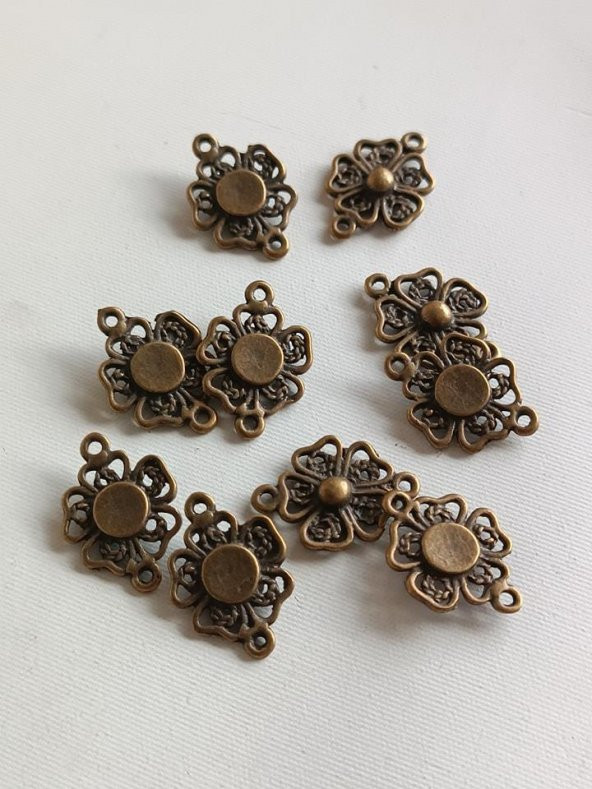 Yonca Metal Çinko Alaşım Kolye Ucu 21x3mm 10 Adet ürün görseli 1