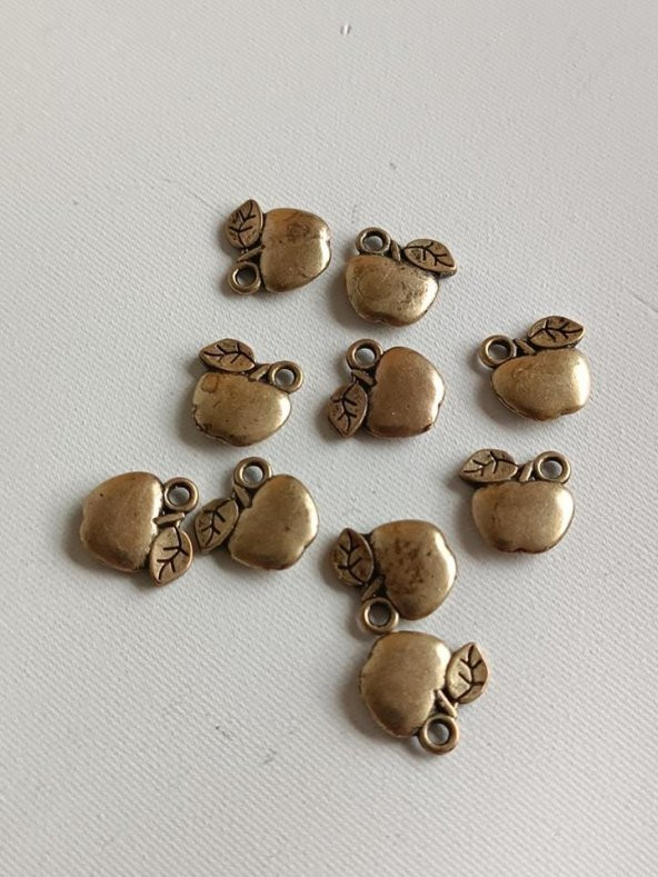 Elma Metal Çinko Alaşım Kolye Ucu 11x2mm 10 Adet Sarı ürün görseli 1