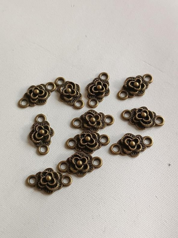 Gül Metal Çinko Alaşım Kolye Ucu 18x3mm 10 Adet ürün görseli 1